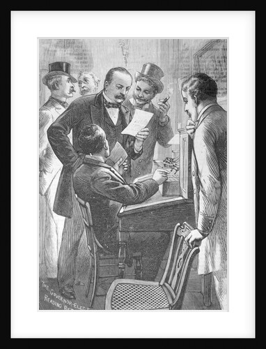 Drawing Depicting Grover Cleveland and Officials Examining Ballot Results by Anonymous