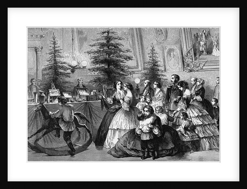 Victorian Family Gathering Around a Christmas Tree by Anonymous