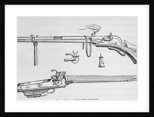 Illustration Depicting Arquebus Weapon by Anonymous