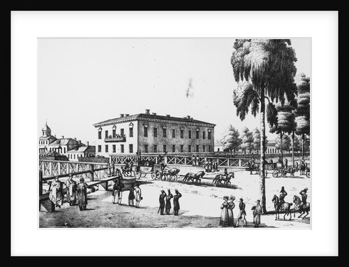 Print of a Street Scene in St. Petersburg by Anonymous