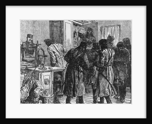 Print of Police Searching a Printing Press by Anonymous