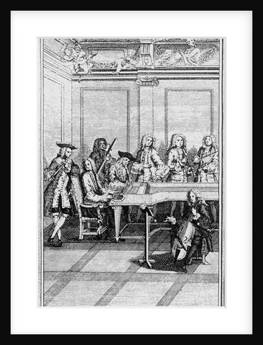 Engraving of a Traditional 18th-Century Chamber Orchestra by Anonymous