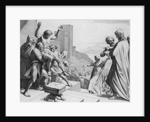 Print of the Crowd Choosing Between Barabbas and Jesus Christ by Anonymous