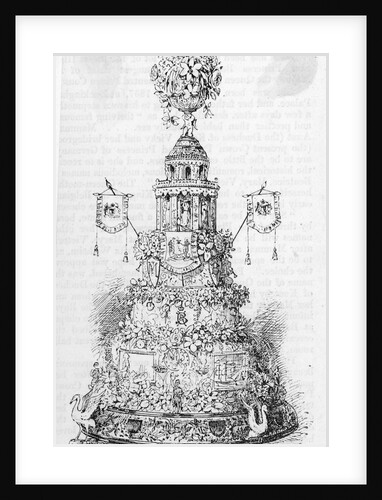 Drawing of Wedding Cake Print by Anonymous