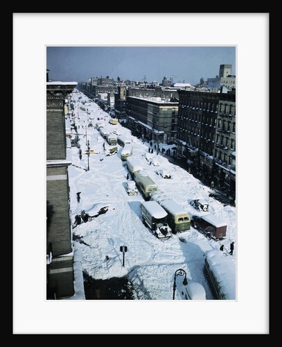 Snow Covered Street and Cars by Anonymous