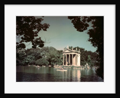 View of Greek Temple in Borghese Gardens by Anonymous