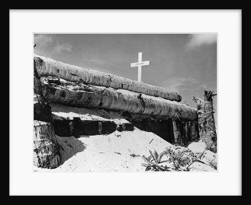 Gravesite Marked by Cross by Anonymous