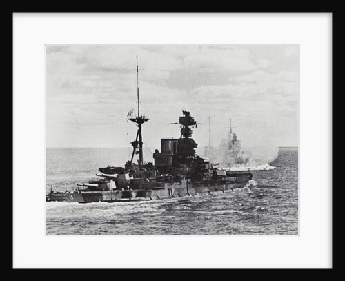 British Warship Barham at Sea by Anonymous