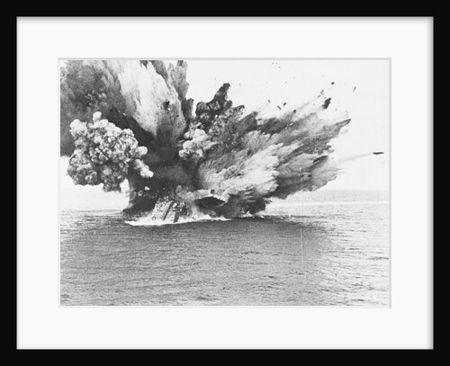 British Warship Barham Exploding at Sea by Anonymous