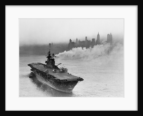 Large Ship Offshore of City Site by Anonymous