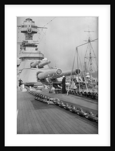 Sailors Painting a Battleship's Guns by Anonymous
