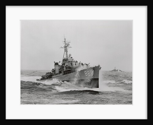 Destroyer USS Orleck in Rough Seas by Anonymous