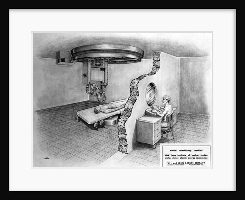 Illustration of Employee Using Cancer Treatment Machinery on Patient by Anonymous