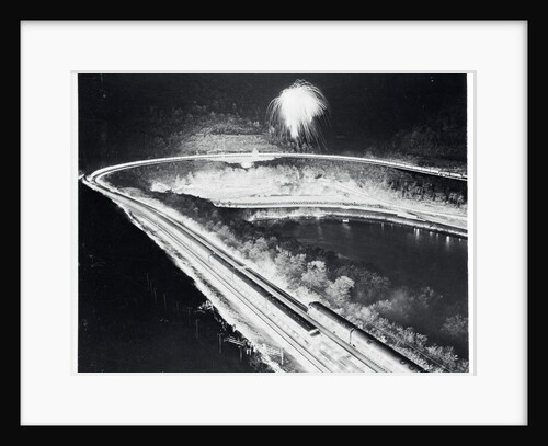 View of Winding Railroad Track by Anonymous