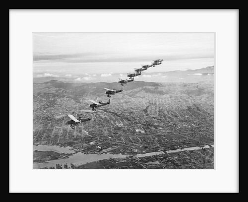 US Observation Planes Flying in Battle Formation by Anonymous