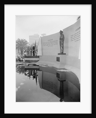 Douglas MacArthur Looking at Statue Portrait by Anonymous