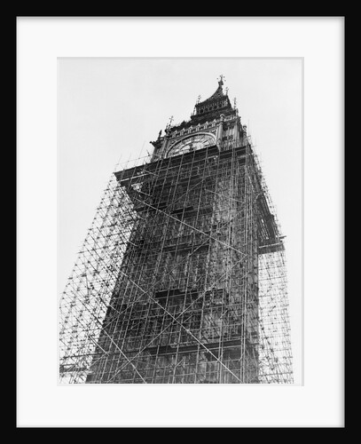 Big Ben in Scaffolding by Anonymous