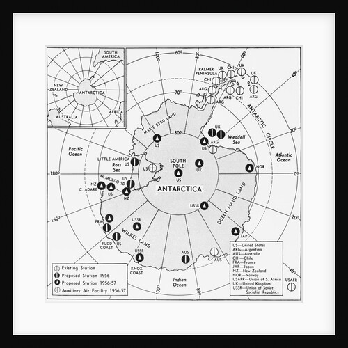 Map of Research Stations in Antarctica by Anonymous