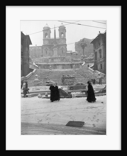 Snow Covering Rome's Spanish Steps by Anonymous