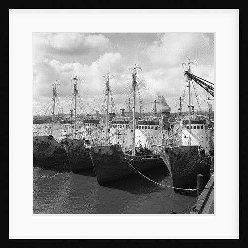 View of Ships Near Pier by Anonymous