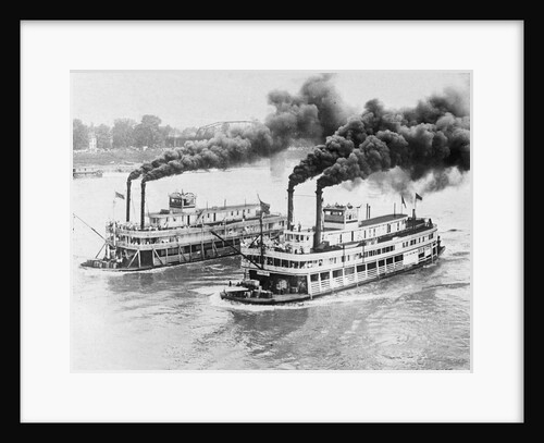 Aerial View of Steamboats Racing by Anonymous