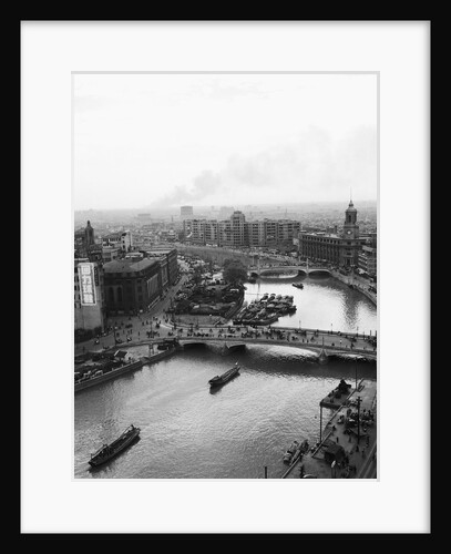 Overview of Shanghai, Fire in Background by Anonymous