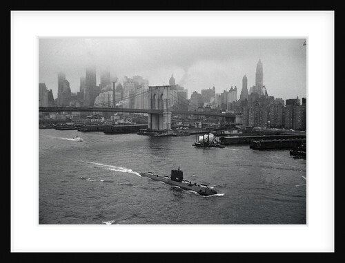 Nuclear Submarine Passing New York View by Anonymous