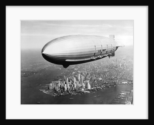 USS Macon in Flight Over Lower New York City by Anonymous