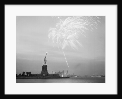 Fireworks over the Statue of Liberty by Anonymous