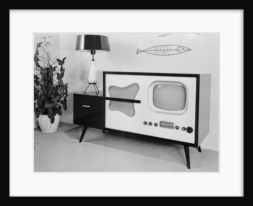 Early Model Radio Television in Home by Anonymous