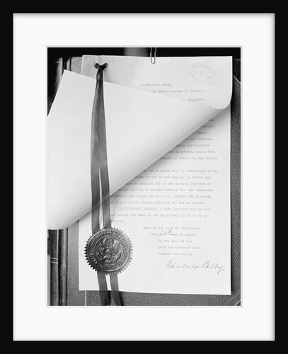 Official Proclamation of Ratification of Suffrage Amendment by Anonymous