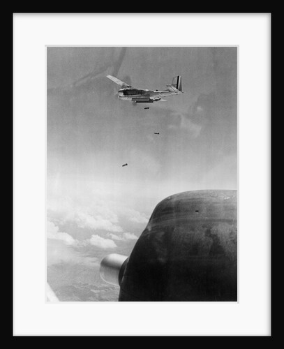 B-26 Bomber Dropping Bombs by Anonymous