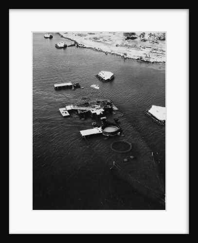 USS Arizona Submerged in Water by Anonymous