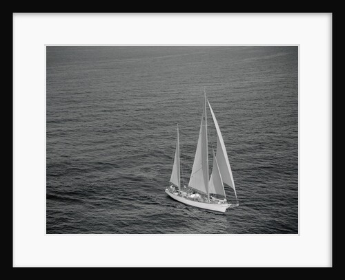 Aerial View of a Sailing Yacht by Anonymous