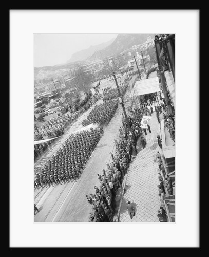 Aerial View of a Military Parade by Anonymous