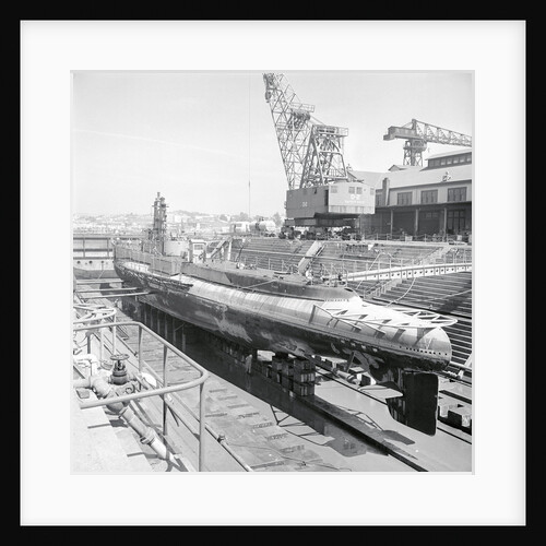 USS Perch Submarine in Dry Dock by Anonymous