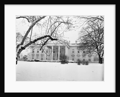 Snow Covering the White House Lawn by Anonymous