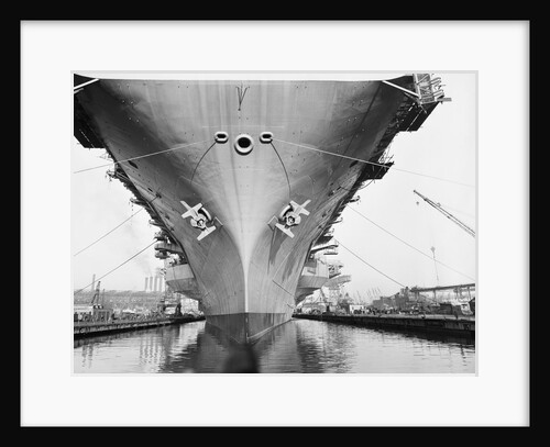 Bow of the USS Saratoga warship by Anonymous