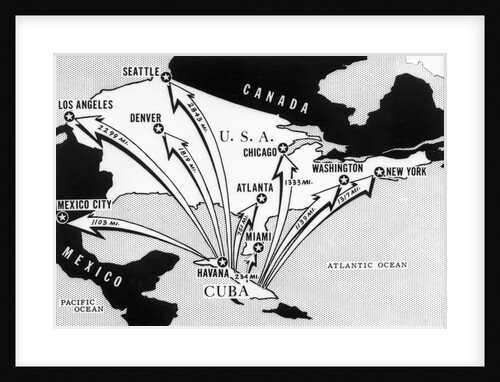 Distances of Major Cites from Cuba by Anonymous