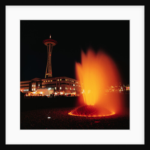 Space Needle and Fountain at Night by Anonymous