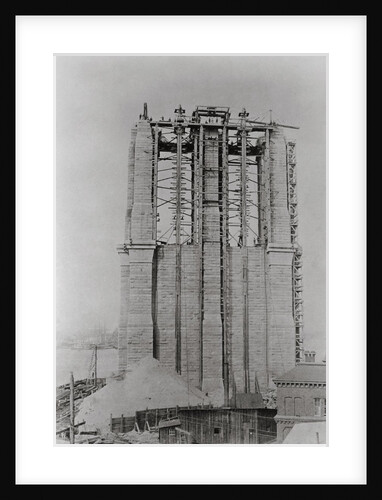 Construction of the Brooklyn Bridge by Anonymous