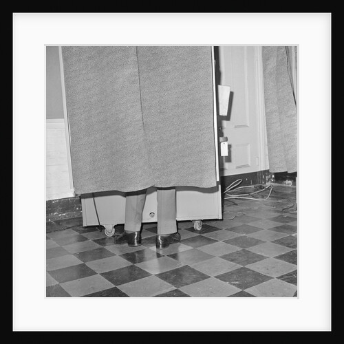 President Kennedy in Voting Booth by Anonymous