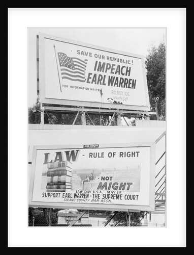 Political Billboards About Chief Justice Earl Warren by Anonymous