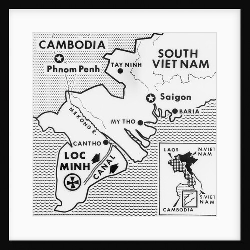 Display of Map Showing Battles of Vietnam War by Anonymous