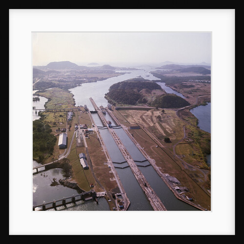 Aerial View of Panama Canal's Miraflores Locks by Anonymous