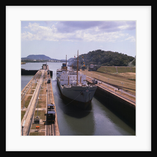 View of Ship at Panama Canal's Miraflores Locks by Anonymous