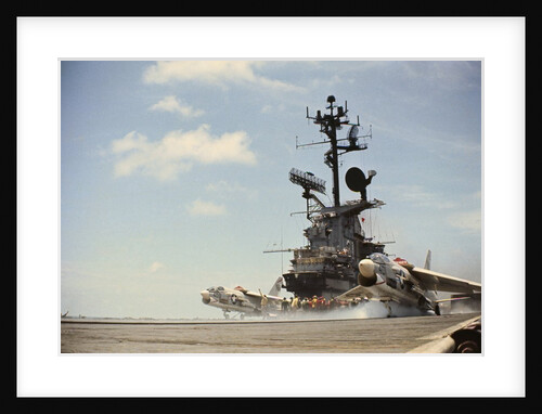 US Navy A-7 Corsair Jet Airplanes Launching From Carrier by Anonymous