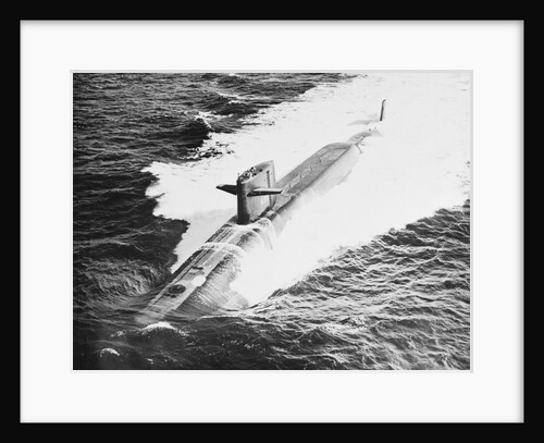 Nuclear Submarine USS Sam Rayburn in the Ocean by Anonymous