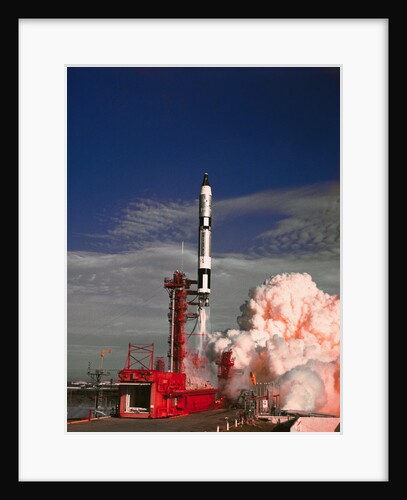 Rocket with Gemini 6 Spacecraft Blasting Off by Anonymous
