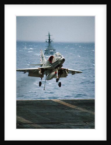 Military Plane Landing on Flight Deck by Anonymous